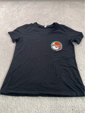Loco Dog's Bar & Grill Southport North Carolina Black V-Neck T-Shirt Medium